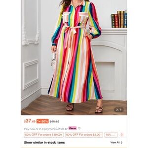 Multicolor Striped Maxi Dress
